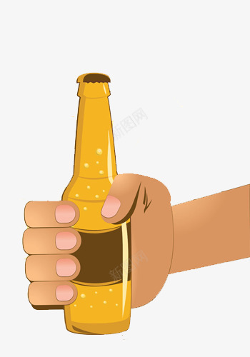 拿着啤酒的手png免抠素材_新图网 https://ixintu.com 写实 卡通 啤酒 手绘 拟物化