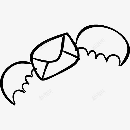 新的万圣节电子邮件与蝙蝠的翅膀图标png_新图网 https://ixintu.com 新的万圣节 有翅 概述 电子邮件 界面 翅的蝙蝠