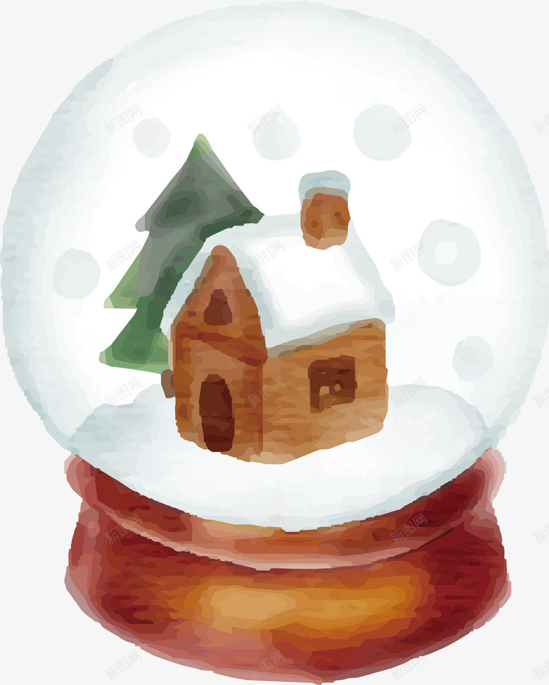 下雪房子水晶球png免抠素材_新图网 https://ixintu.com 下雪 下雪房子 圣诞水晶球 圣诞节 水晶球 矢量png
