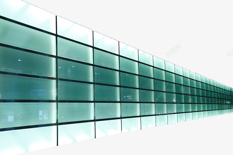 蓝色透明玻璃墙png免抠素材_新图网 https://ixintu.com 建筑 现代建筑 玻璃 玻璃墙 蓝色 透明