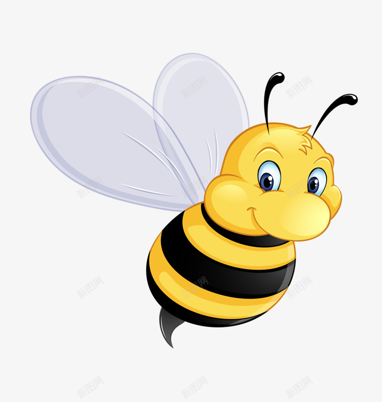 可爱的蜜蜂png免抠素材_新图网 https://ixintu.com 手绘 翅膀 蜜蜂 采蜜
