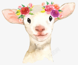 创意小羊卡通手绘小羊头像高清图片