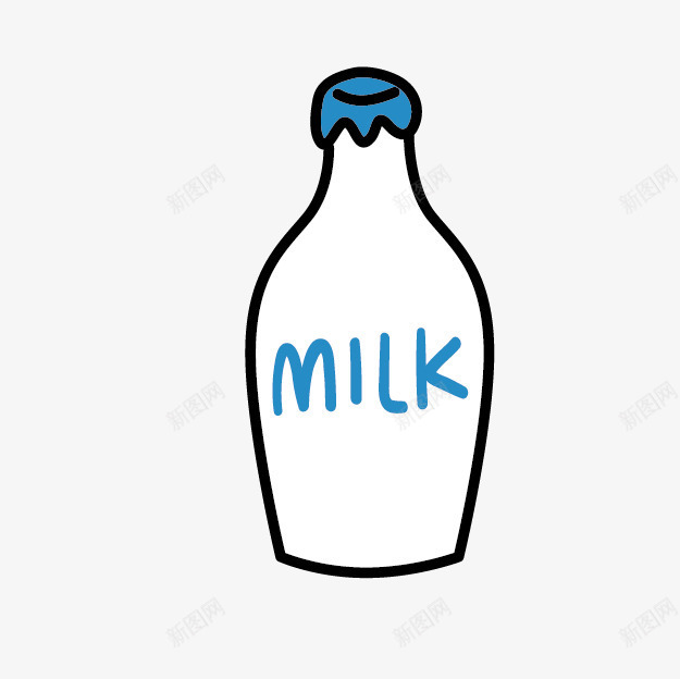 卡通手绘牛奶png免抠素材_新图网 https://ixintu.com 卡通 卡通牛奶 牛奶 牛奶瓶子 玻璃瓶 玻璃瓶牛奶 瓶子