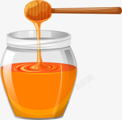 手绘玻璃罐蜂蜜糖手绘蜂蜜矢量图高清图片