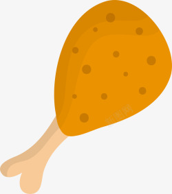 橙色卡通美味鸡腿素材