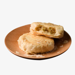 饼型香甜绿豆酥木碗里的绿豆糕高清图片
