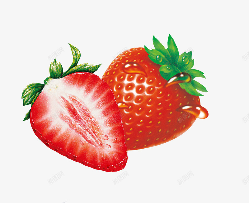 草莓png免抠素材_新图网 https://ixintu.com 切开的草莓 新鲜草莓 草莓 草莓剖面