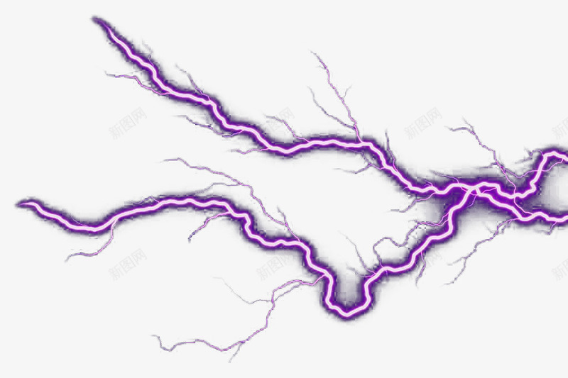 紫色大闪电png免抠素材_新图网 https://ixintu.com 光线 打雷 紫色 自然现象 闪电