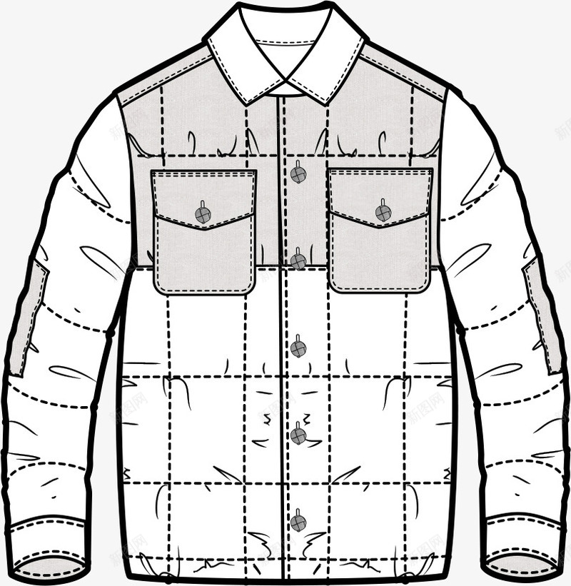 秋季服装款式图png免抠素材_新图网 https://ixintu.com 制版 外套设计 服装设计 版型 衣服款式图