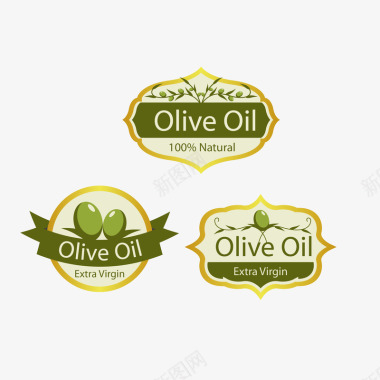 卡通橄榄油橄榄叶标识矢量图图标图标