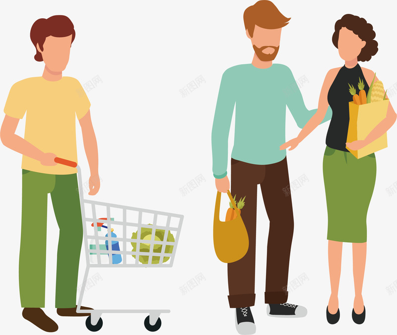 购物的人png免抠素材_新图网 https://ixintu.com 卡通 明确的消费人群 消费 消费人群 消费人群分析 购物 高消费人群