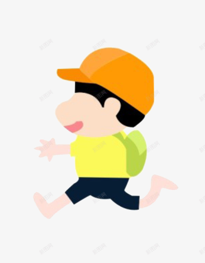 跑步的黄色小人扁平化png免抠素材_新图网 https://ixintu.com 扁平化 跑步的黄色小人