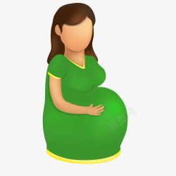 绿色衣服孕妇产妇矢量图素材