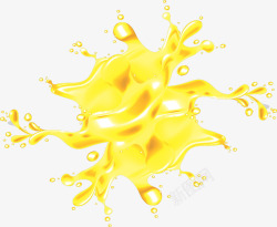 金黄色果汁金黄色夏日飞溅果汁矢量图高清图片