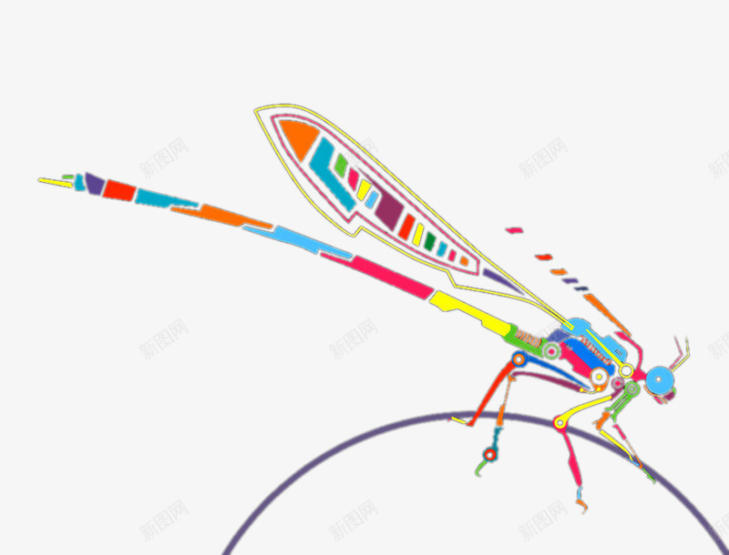 创意彩色蜻蜓卡通png免抠素材_新图网 https://ixintu.com 创意 卡通 彩色 昆虫 翅膀 蜻蜓