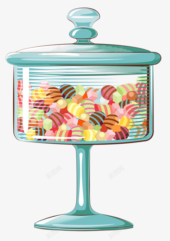 玻璃糖果盒png免抠素材_新图网 https://ixintu.com 玻璃 甜食 糖 糖果盒
