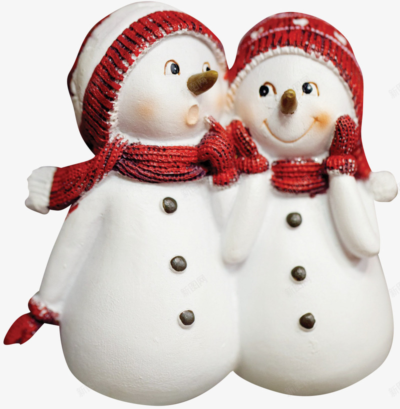 两个雪人png免抠素材_新图网 https://ixintu.com 下雪 冬天 可爱 雪人