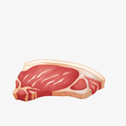 猪肉肥肉新鲜的猪肉手绘图高清图片