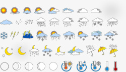 天气预报图标矢量图图标
