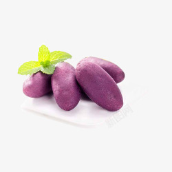 一碟漂亮的紫薯食物素材