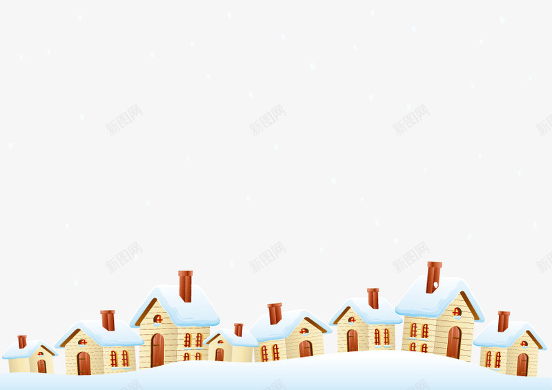 下雪的村庄png免抠素材_新图网 https://ixintu.com 下雪的屋顶 免费 村庄 雪 雪屋顶
