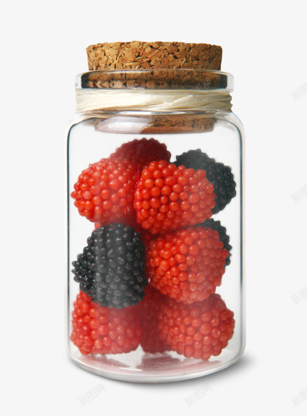 玻璃瓶中的树莓png免抠素材_新图网 https://ixintu.com 树莓 玻璃瓶