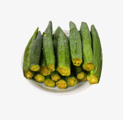 新鲜蔬菜干产品实物一碗秋葵高清图片