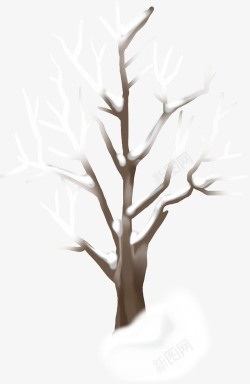雪中摇曳的树干素材