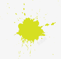 黄色斑斓水彩素材