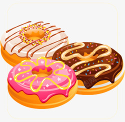 手绘甜甜圈食品插画素材
