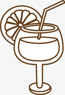 夏日饮品饮料手绘卡通柠檬图标图标