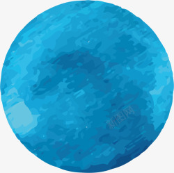 卡通圆形按钮蓝色水彩高清图片