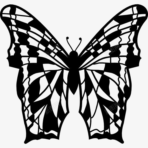 蝴蝶翅膀的复杂标图标png_新图网 https://ixintu.com 动物 复杂 昆虫 蝴蝶 顶视图