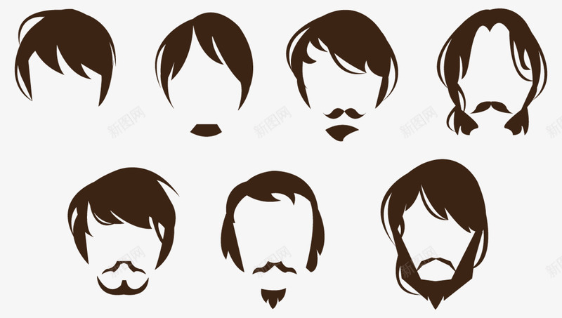 个性发型png免抠素材_新图网 https://ixintu.com png图片素材 免费png素材 手绘头像 男士发型 男士头发 短发