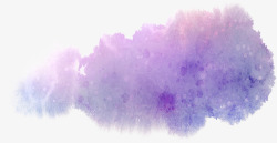 手绘唯美紫色墨迹树木素材