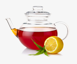 姜茶玻璃茶壶水果素材