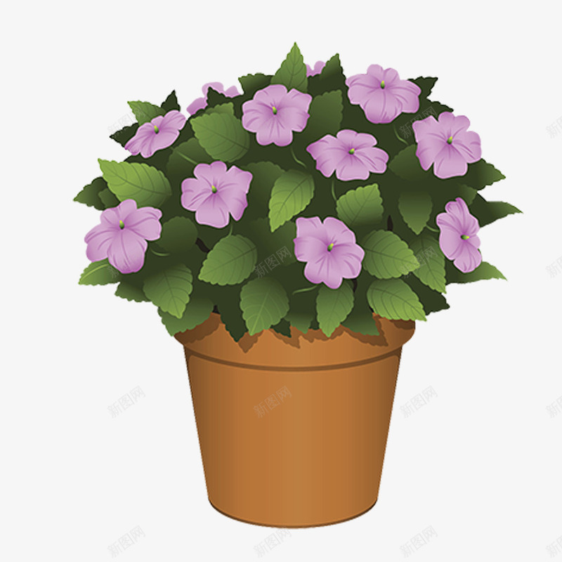 花朵植物png免抠素材_新图网 https://ixintu.com 卡通 小清新 树木 植物 盆栽 简约 紫色 绿色 花朵 花盆 装饰