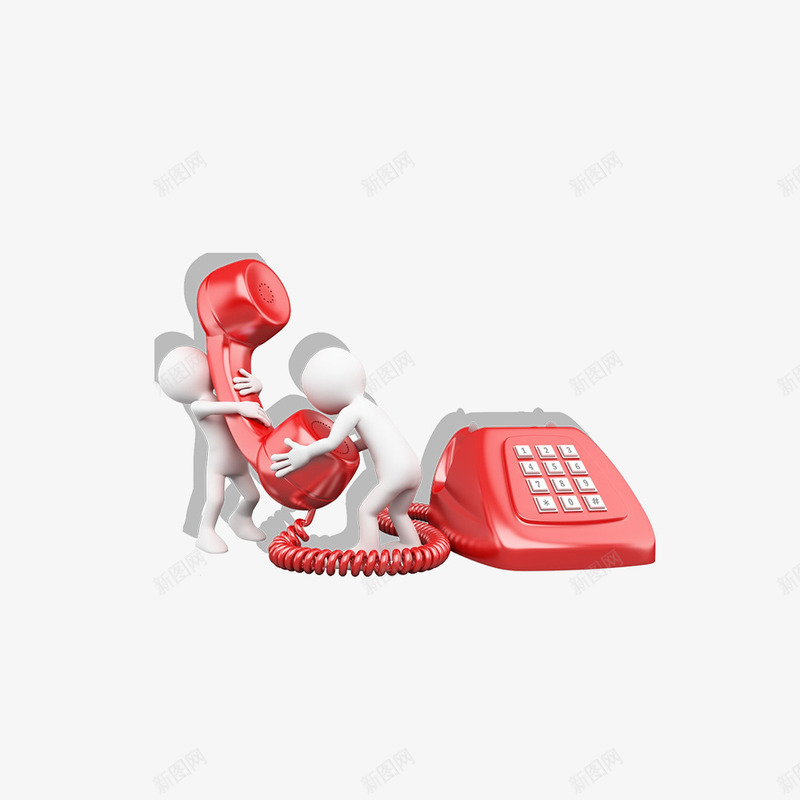 卡通手绘打电话的小人png免抠素材_新图网 https://ixintu.com 创意 动漫动画 卡通手绘 手绘电话机 打电话的小人 红色的电话 艺术