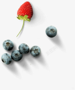 合成摄影新鲜的蓝莓草莓素材