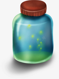 彩色萤火虫萤火虫玻璃瓶高清图片