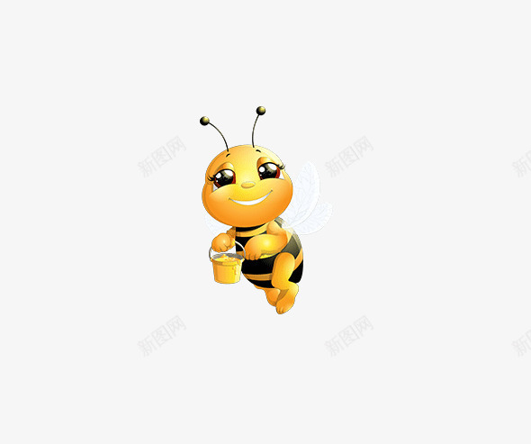 勤劳的小蜜蜂png免抠素材_新图网 https://ixintu.com 勤劳 卡通 翅膀 蜜蜂 黄色