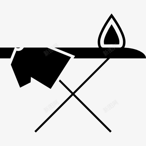 烫衣板布和铁图标png_新图网 https://ixintu.com 工具和用具 熨斗 熨烫 熨衣板 衣服 铁板