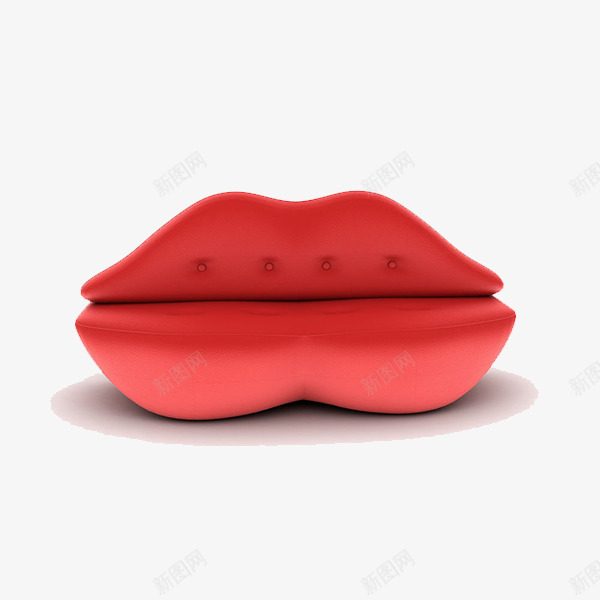 红座椅png免抠素材_新图网 https://ixintu.com 个性 嘴唇 沙发 红色