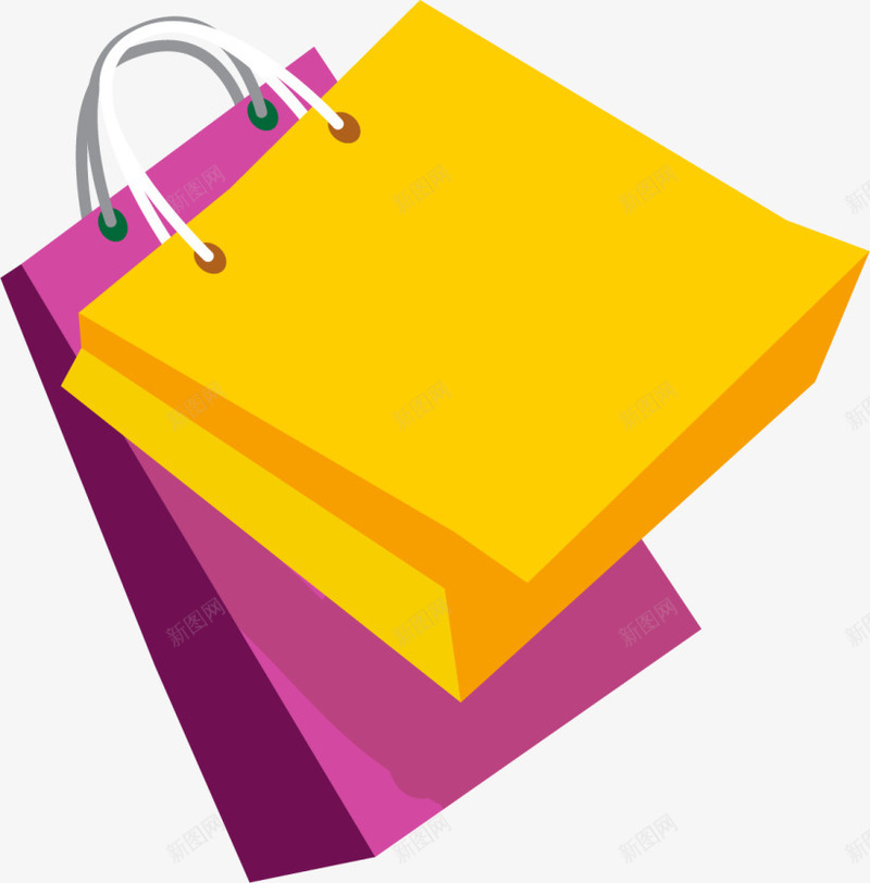 618购物节纯色购物袋png免抠素材_新图网 https://ixintu.com 618购物节 两个购物袋 买东西 手提袋 纯色购物袋 纸袋子