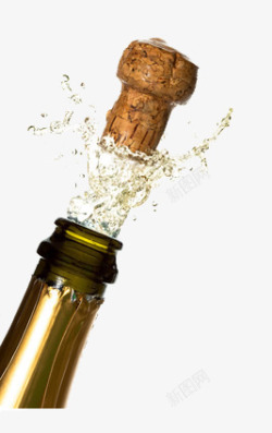 木头塞子打开香槟酒瓶高清图片