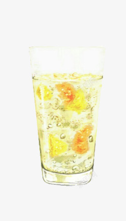 玻璃杯汽水卡通菠萝汽水高清图片