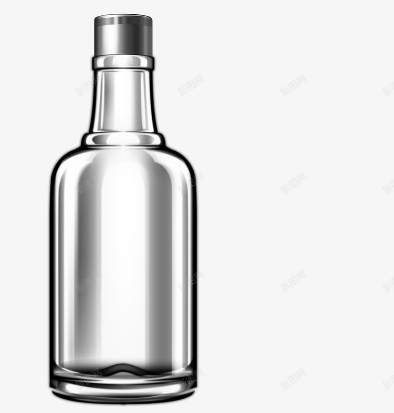 透明白酒瓶型png免抠素材_新图网 https://ixintu.com 玻璃瓶 瓶型 白酒 透明瓶