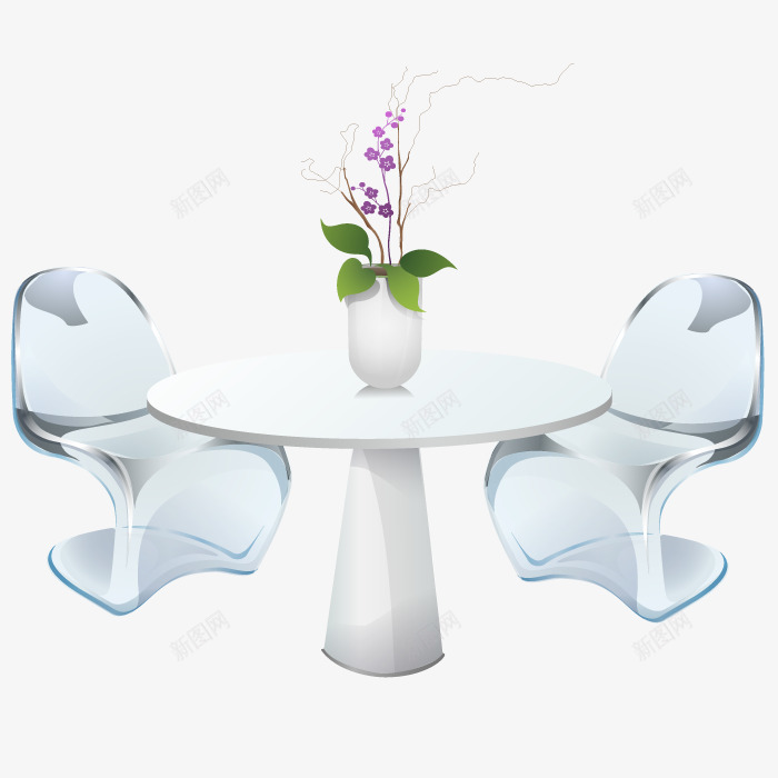 商务玻璃桌椅png免抠素材_新图网 https://ixintu.com 手绘 拟物化 桌椅 玻璃