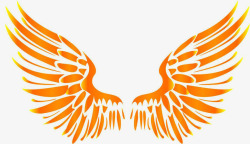 对称橙色翅膀素材