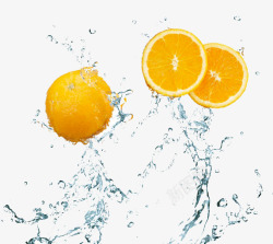 环保水果水里的橙子高清图片